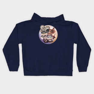 Lovely Cats with Butterflies Kids Hoodie